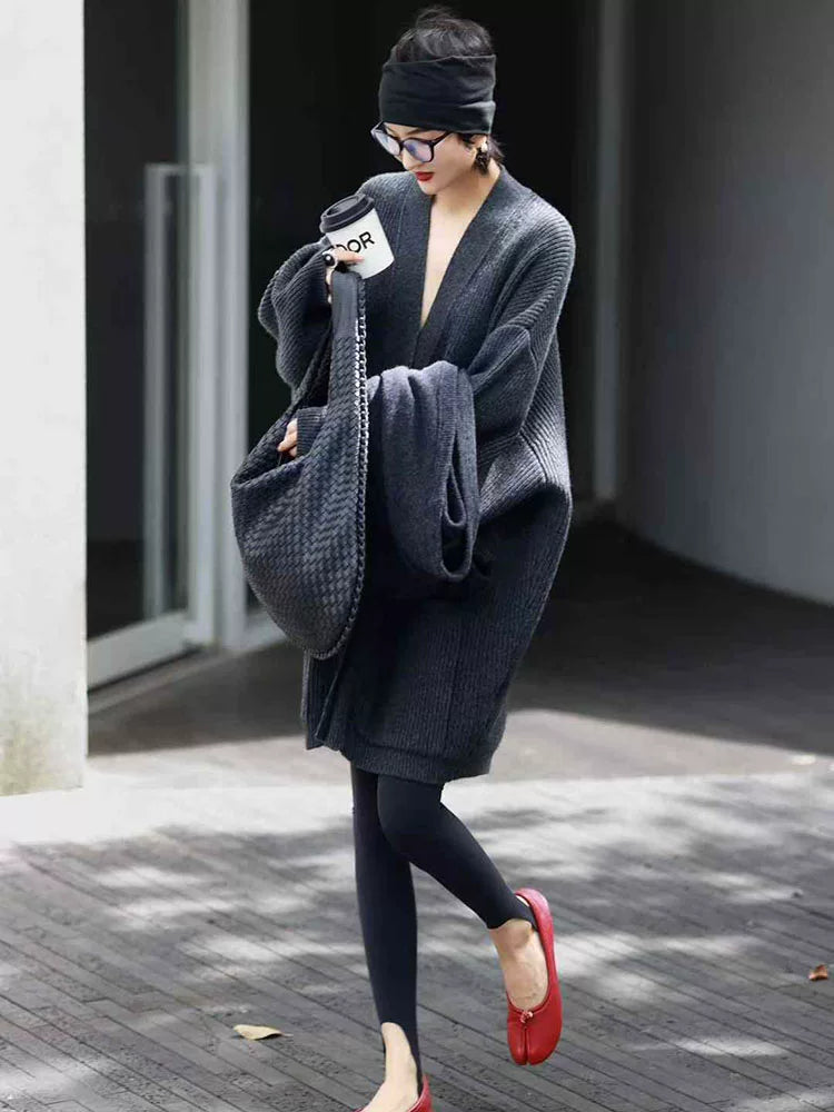 Women's Winter Grey Outdoor Sweater Knit Pullover Top for Casual Outfits Fall Spring Travel Office Everyday