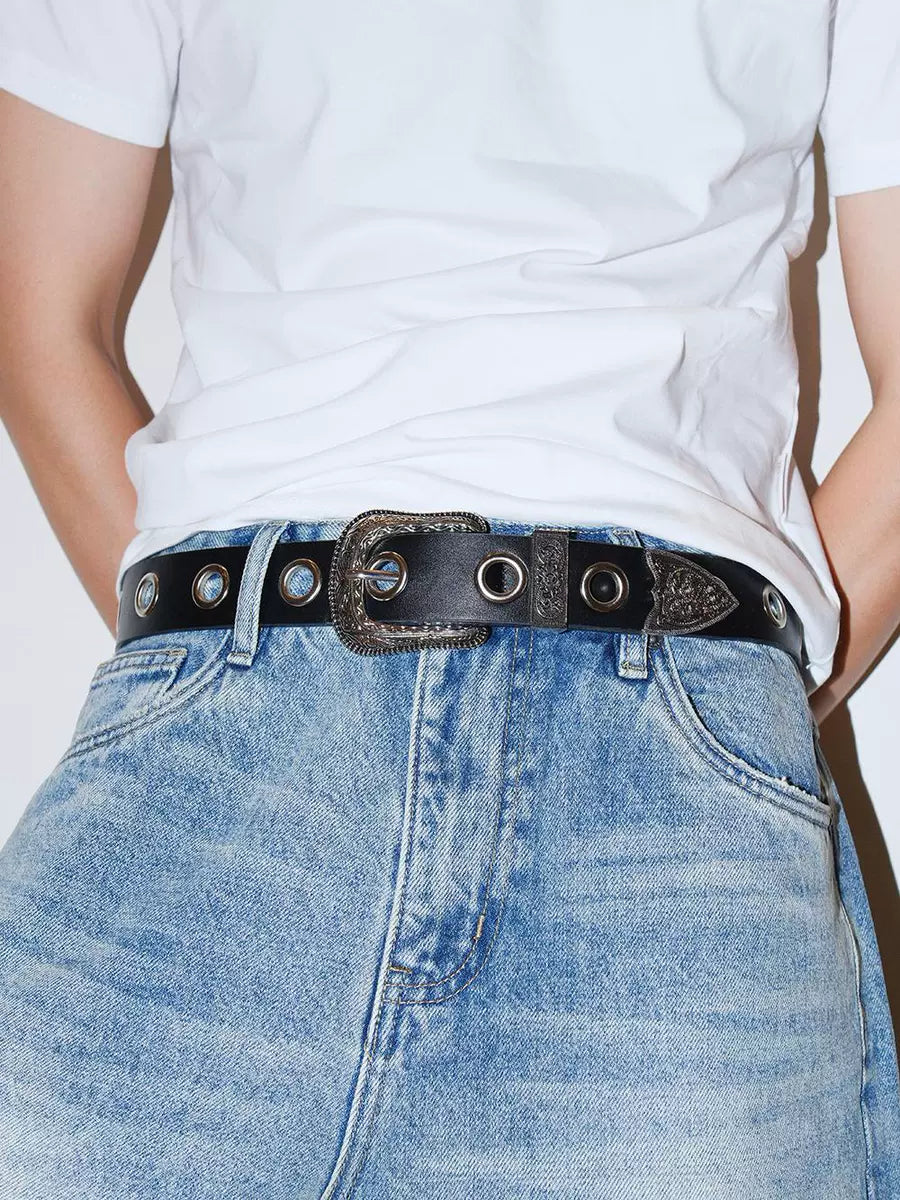 Women's Streetwear Baroque Studded No-hole Belt Dress Everyday Jeans for Date Night Gift Party Designer Versatile Office Vacation