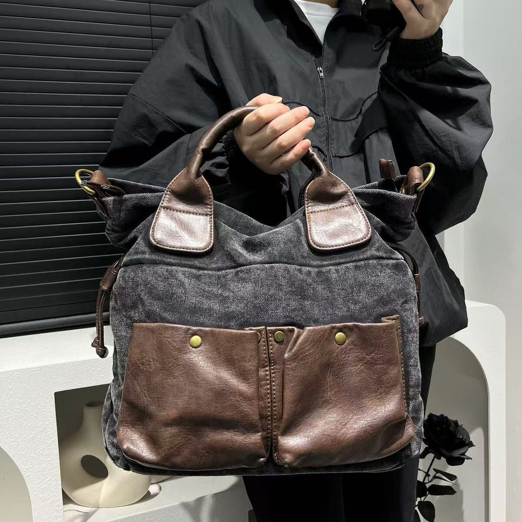 Women's Oxidized Brown-Tone Retro Shoulder Bag for Everyday Use Travel Work Wear Office School