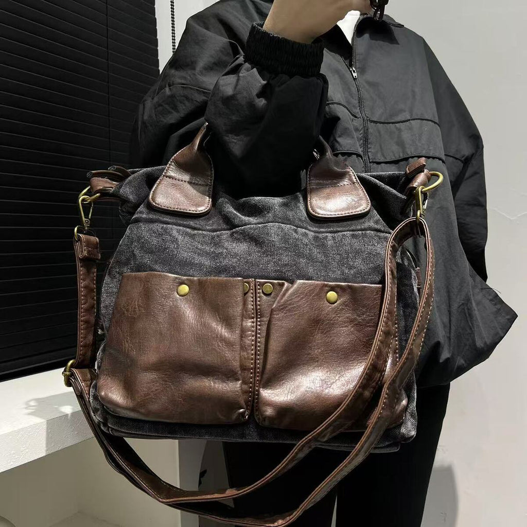 Women's Oxidized Brown-Tone Retro Shoulder Bag for Everyday Use Travel Work Wear Office School
