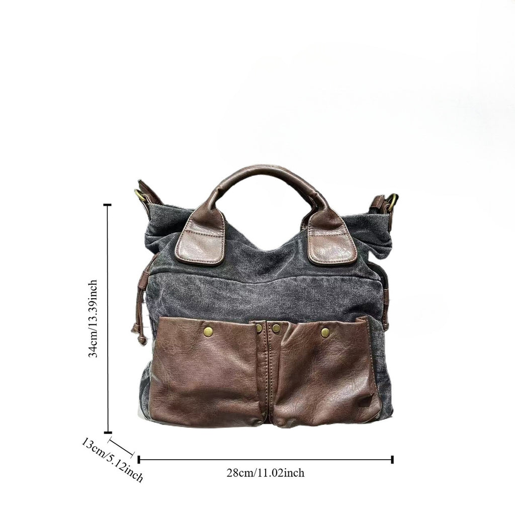 Women's Oxidized Brown-Tone Retro Shoulder Bag for Everyday Use Travel Work Wear Office School
