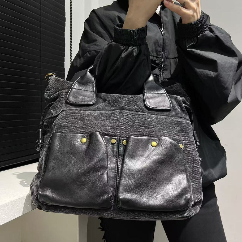 Women's Oxidized Brown-Tone Retro Shoulder Bag for Everyday Use Travel Work Wear Office School