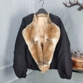 Women's Fur-Collar Winter Oversized Cropped Casual Down Jacket Fall for Date Night Travel Outdoor Holiday Spring Fall