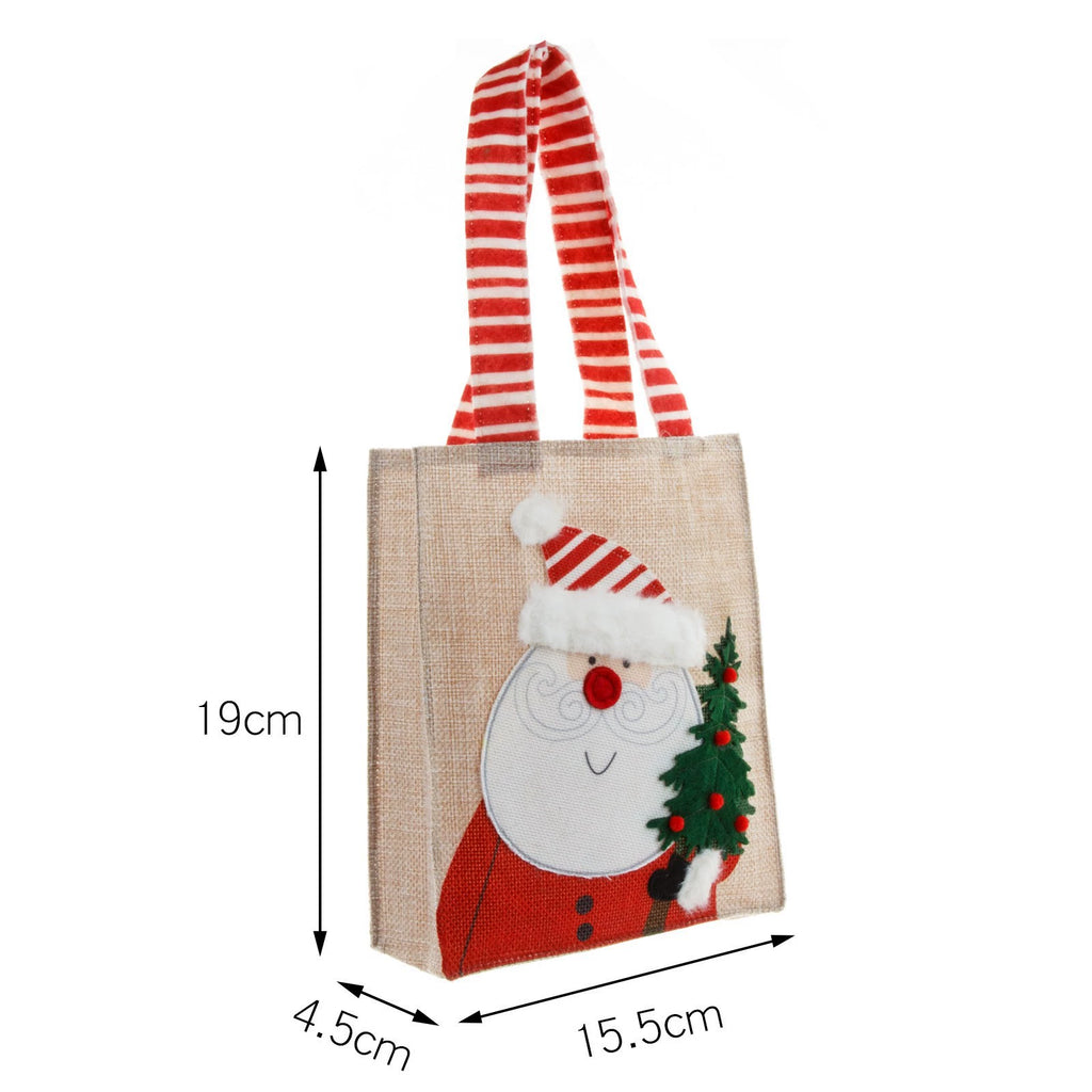 Santa and Snowman Christmas Gift Bags, Festive Candy Holder and Small Present Bags for Holiday Gifting