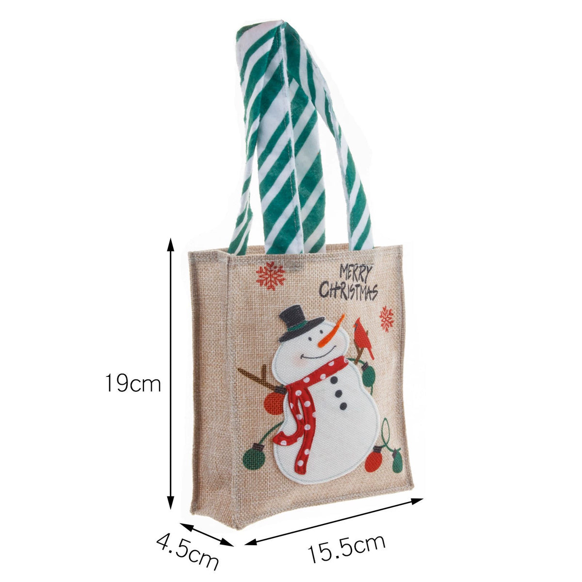 Santa and Snowman Christmas Gift Bags, Festive Candy Holder and Small Present Bags for Holiday Gifting