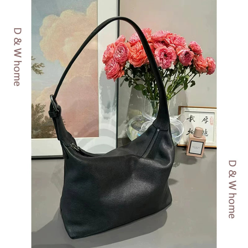 Women's Large-Capacity Fall Winter Leather French-Inspired Underarm Bag Crossbody for Travel and Sightseeing Everyday Casual Streetwear Date Night Office