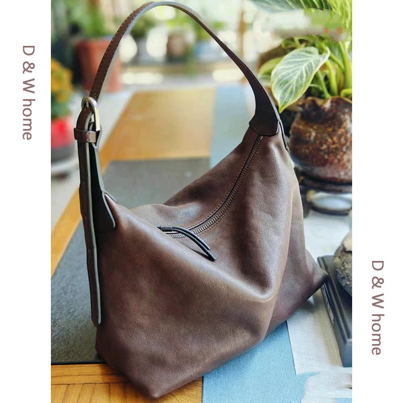 Women's Large-Capacity Fall Winter Leather French-Inspired Underarm Bag Crossbody for Travel and Sightseeing Everyday Casual Streetwear Date Night Office