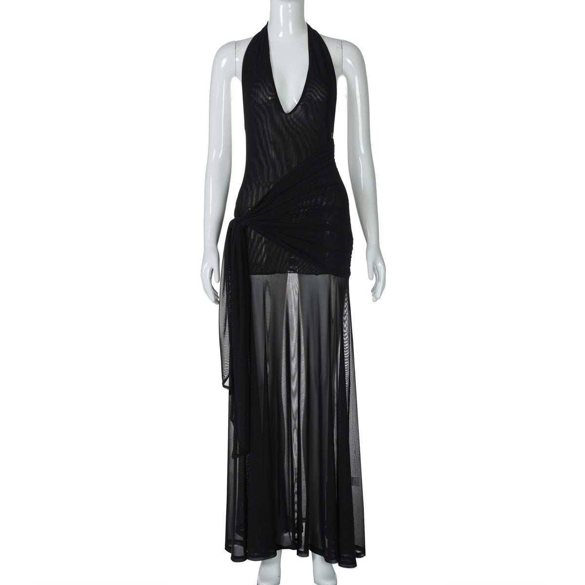 Women's Breathable Mesh Cutout Tulle Maxi Skirt for Summer Outfits Office Weekend Everyday Date Night