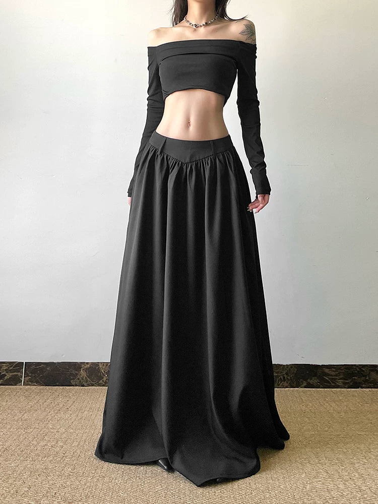 Women's Flare Maxi Oversized Skirt Midi Office Weekend Everyday Wear Seasonal Look