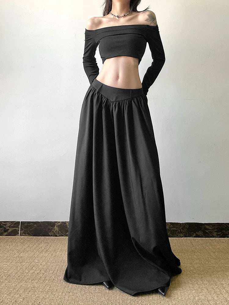 Women's Flare Maxi Oversized Skirt Midi Office Weekend Everyday Wear Seasonal Look