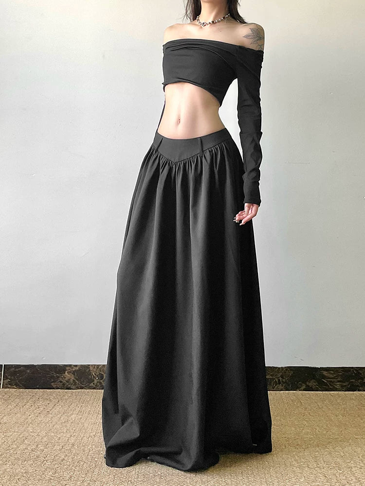 Women's Flare Maxi Oversized Skirt Midi Office Weekend Everyday Wear Seasonal Look
