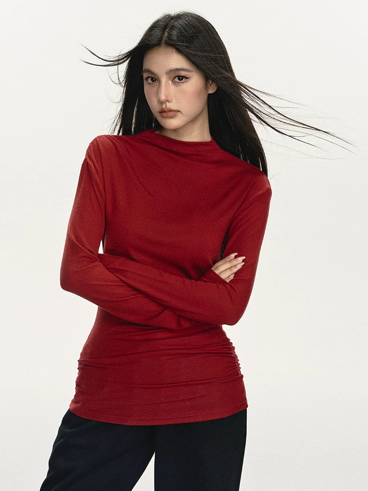 Women's Wool Fall Winter Knit Long Sleeve Outdoor Top Fashion Blouse Shirt for Office Outfits Business Casual Streetwear Weekend Everyday