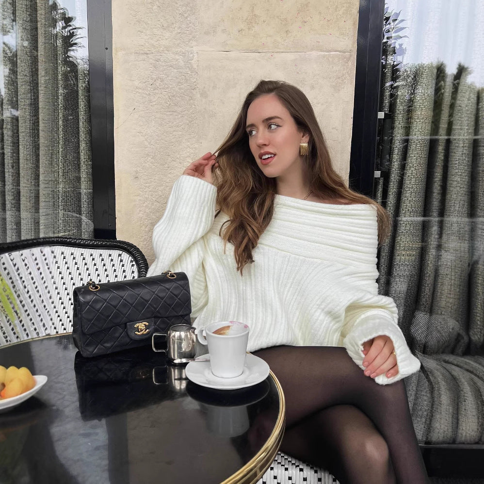 Women's Minimalist Fall Winter Oversized Long Sleeve Sweater Knit Pullover Top for Casual Outfits Spring Travel Office Everyday Date Night