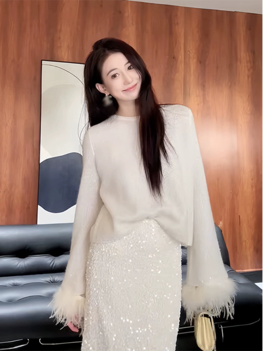 Women's Fall Winter Oversized French-Inspired Sweater Knit Pullover Top for Casual Outfits Spring Travel Office Everyday Date Night