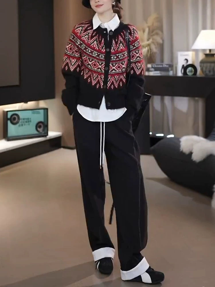 Women's Winter Black Fleece-Lined Casual Knit Cardigan Open-Front Sweater for Office Outfits Fall Work and Weekend Spring Everyday