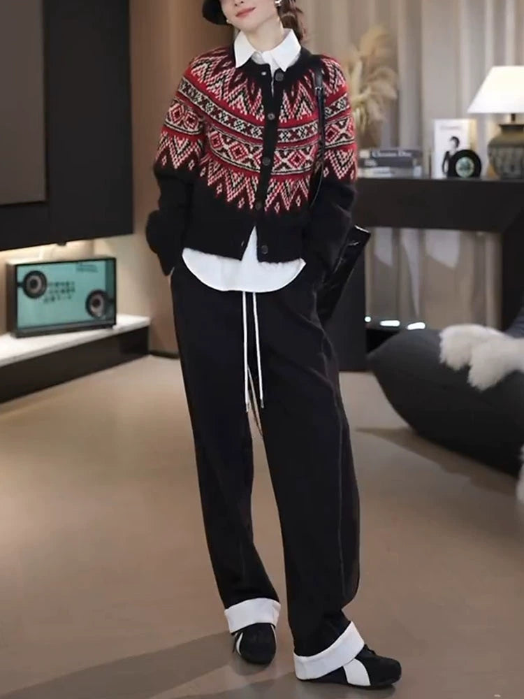 Women's Winter Black Fleece-Lined Casual Knit Cardigan Open-Front Sweater for Office Outfits Fall Work and Weekend Spring Everyday