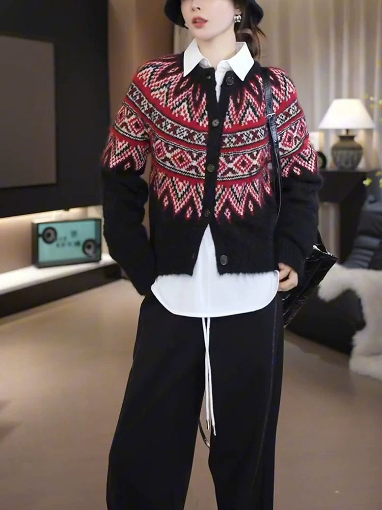 Women's Winter Black Fleece-Lined Casual Knit Cardigan Open-Front Sweater for Office Outfits Fall Work and Weekend Spring Everyday