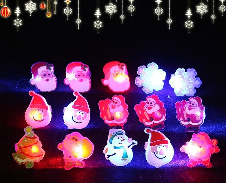 Christmas Ring Set, Holiday Rings, 8-Piece or 50-Piece Assorted Holiday Party Favor Pack, Stocking Stuffers and Gift Exchange Present for Kids and Adults