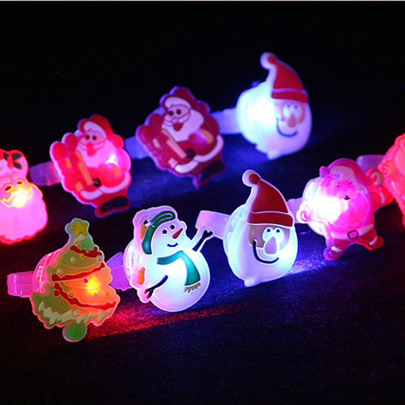Christmas Ring Set, Holiday Rings, 8-Piece or 50-Piece Assorted Holiday Party Favor Pack, Stocking Stuffers and Gift Exchange Present for Kids and Adults