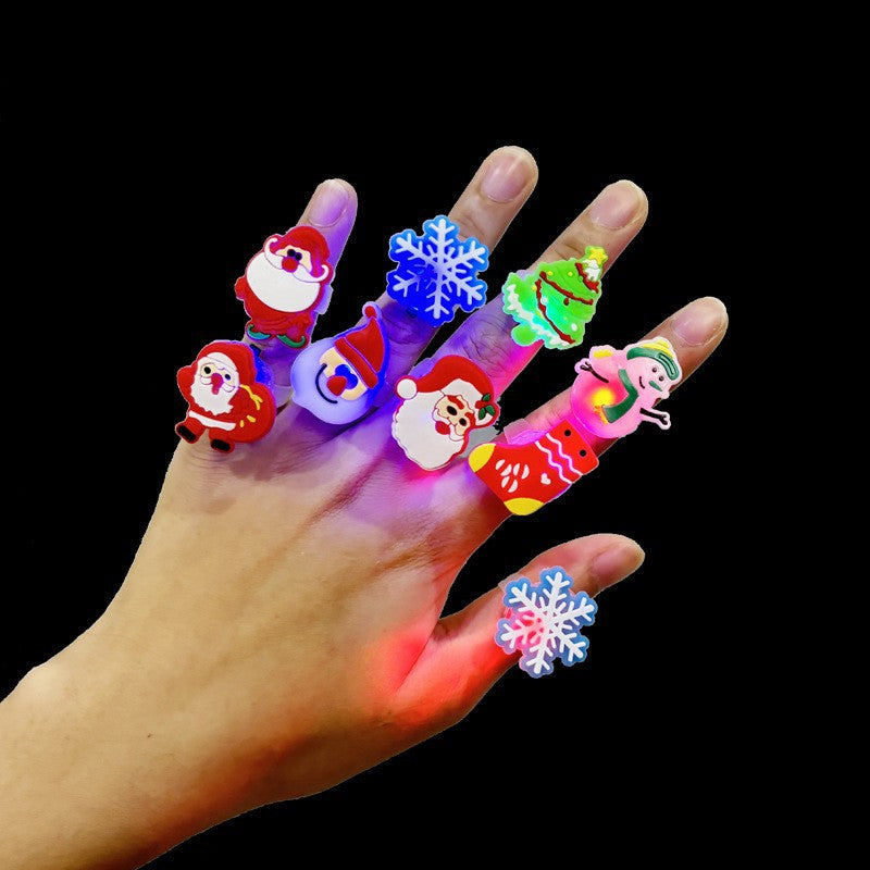 Christmas Ring Set, Holiday Rings, 8-Piece or 50-Piece Assorted Holiday Party Favor Pack, Stocking Stuffers and Gift Exchange Present for Kids and Adults