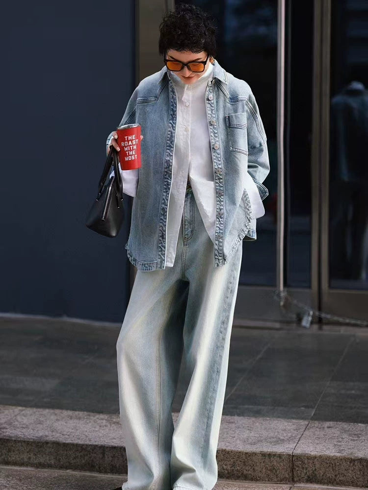 Women's White Workwear Long Sleeve Casual Wide-Leg Pants for Office Outfits Business Travel Comfort Weekend Everyday