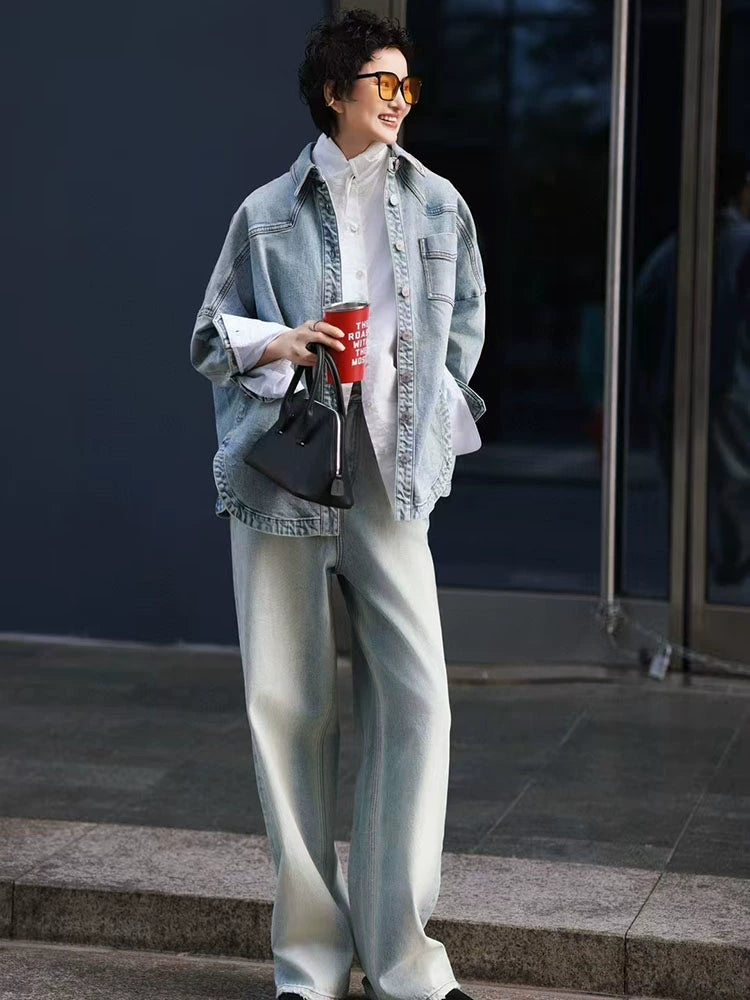 Women's White Workwear Long Sleeve Casual Wide-Leg Pants for Office Outfits Business Travel Comfort Weekend Everyday