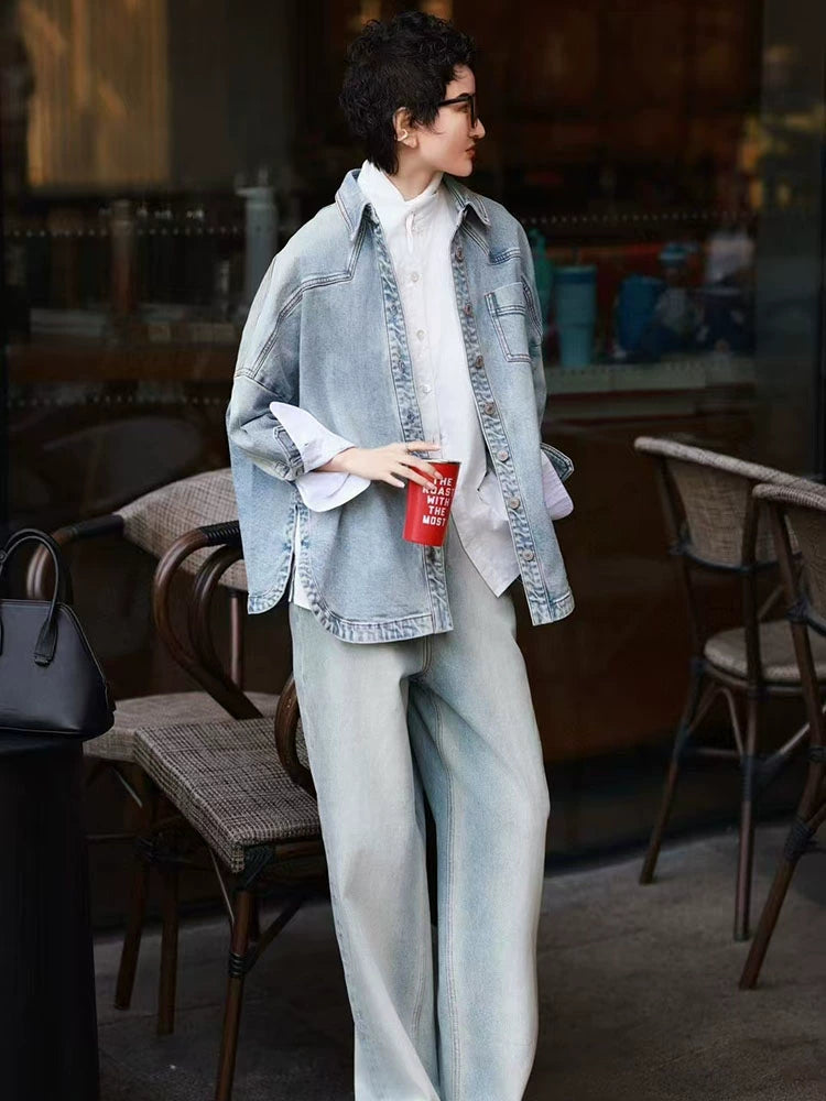 Women's White Workwear Long Sleeve Casual Wide-Leg Pants for Office Outfits Business Travel Comfort Weekend Everyday
