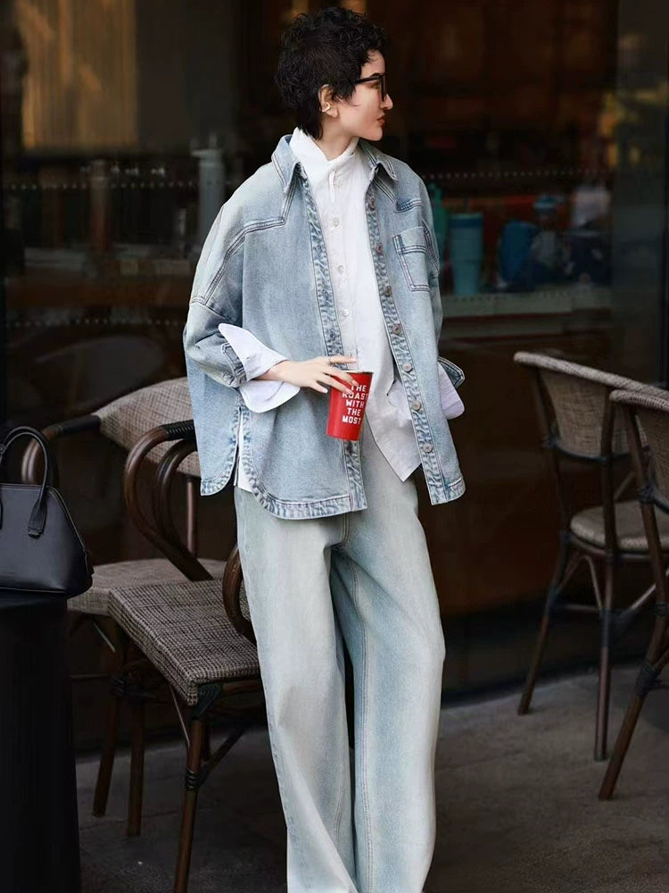 Women's White Workwear Long Sleeve Casual Wide-Leg Pants for Office Outfits Business Travel Comfort Weekend Everyday