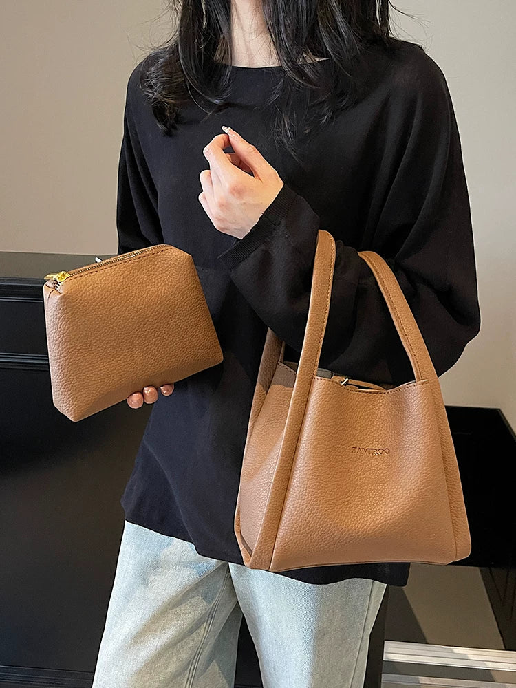 Women's Soft Winter Bucket Bag Drawstring Shoulder Purse Work Travel Everyday Purse Everyday Fashion Style for Women