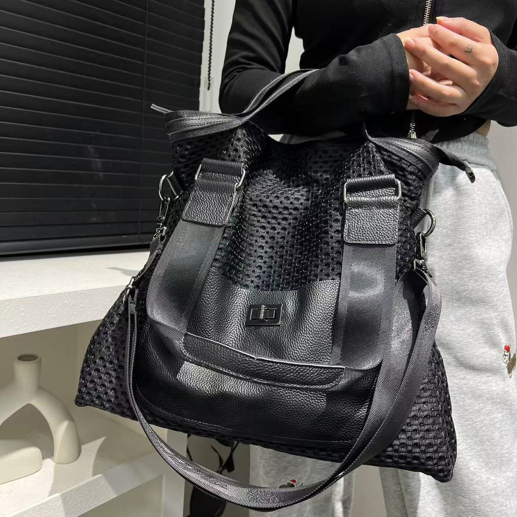 Women's Large-capacity Minimalist Leather Casual Tote Bag Shoulder Crossbody Purse Versatile Work and Travel Office