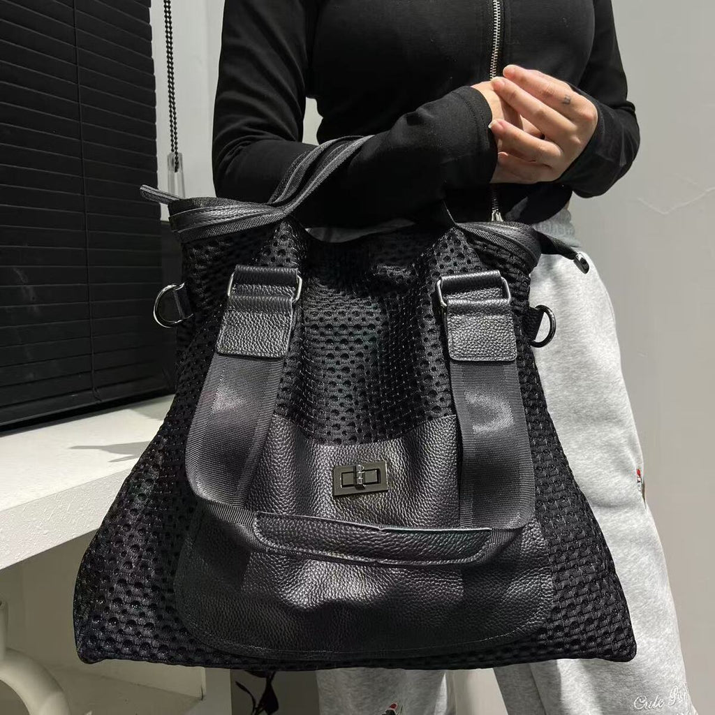 Women's Large-capacity Minimalist Leather Casual Tote Bag Shoulder Crossbody Purse Versatile Work and Travel Office