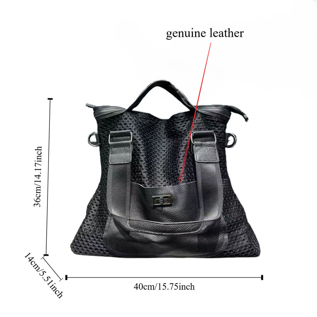 Women's Large-capacity Minimalist Leather Casual Tote Bag Shoulder Crossbody Purse Versatile Work and Travel Office