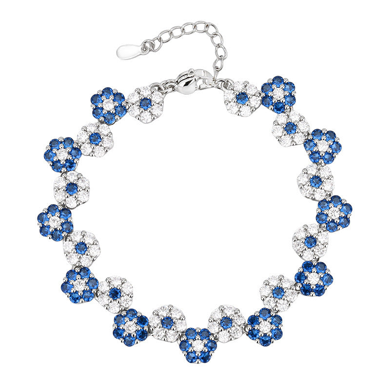 Cubic zirconia floral necklace by Yoshan, detail view 5