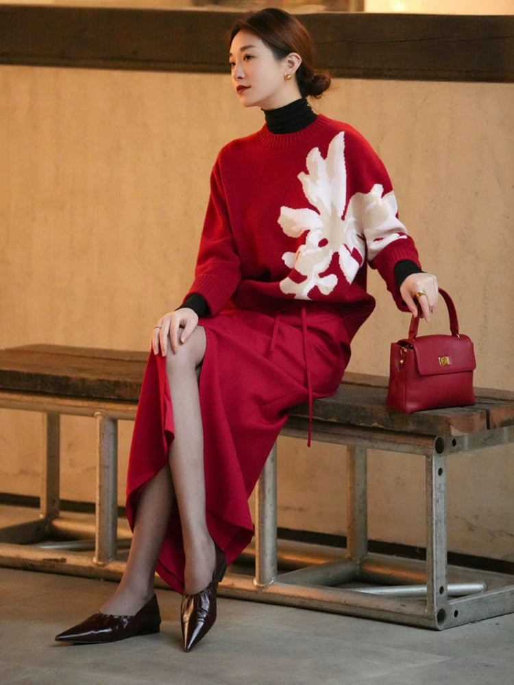 Women's Long Sleeve Sweater Knit Pullover Top for Fall Winter Spring Travel Office Everyday Date Night