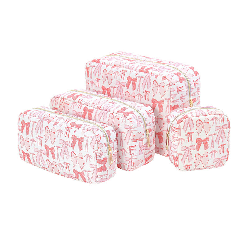 Large-Capacity Nylon Makeup Bag Travel Cosmetic Pouch Gift Everyday Toiletry Rolling Train Case