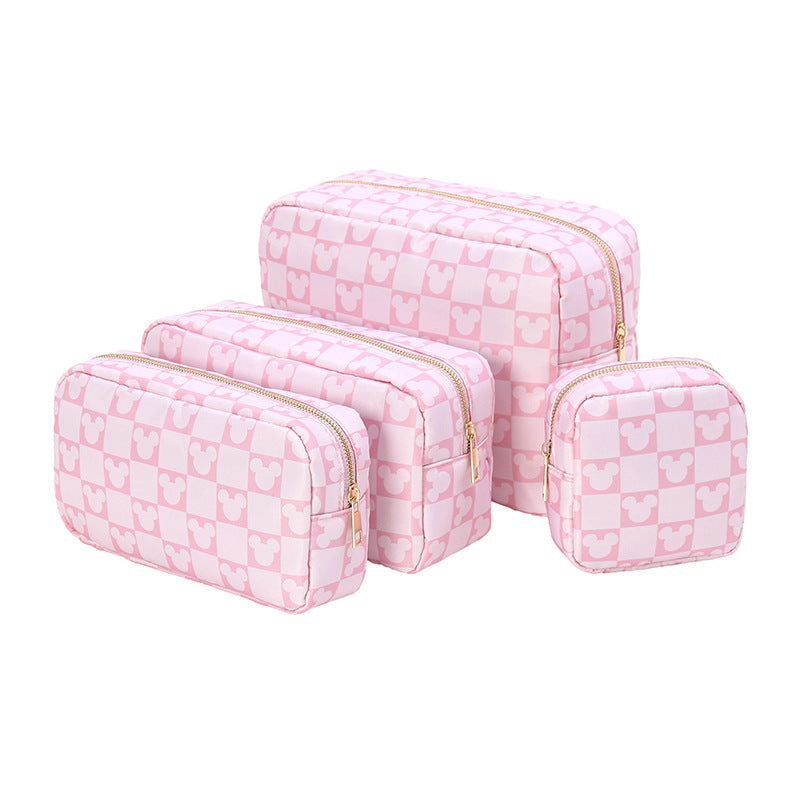 Large-Capacity Nylon Makeup Bag Travel Cosmetic Pouch Gift Everyday Toiletry Rolling Train Case