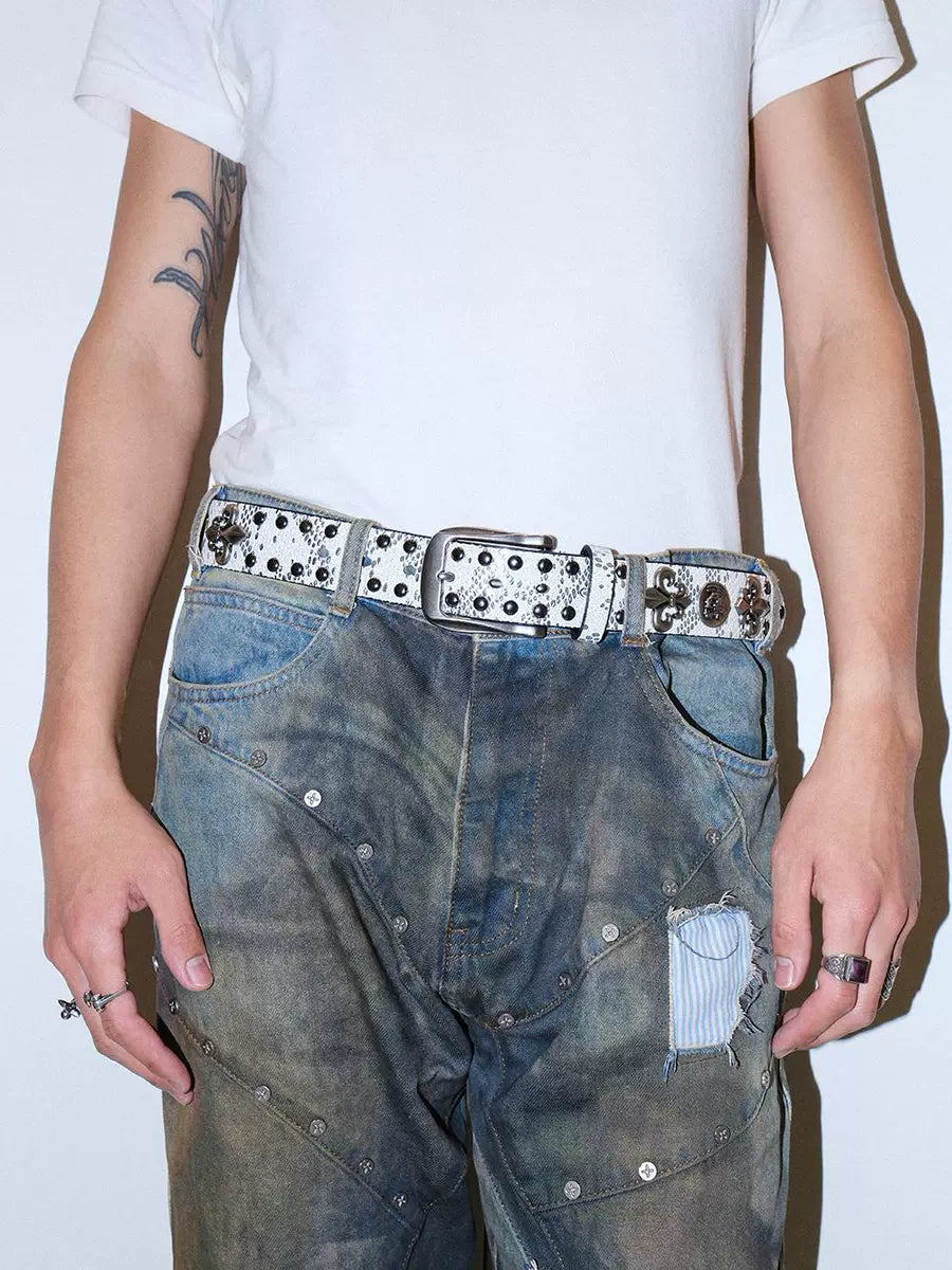 Women's Y2k Rock Streetwear American-style Skull Snake-print Heavy-duty Unisex Retro Waist Belt Gift Party Designer Office