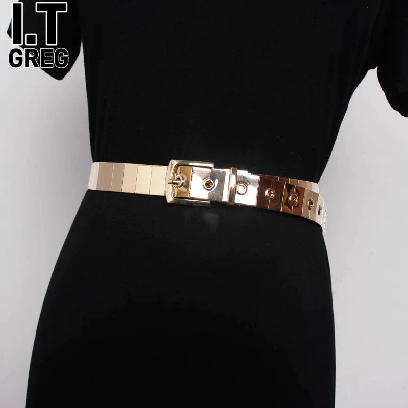 Women's Pin Buckle Heavy-duty Metal Waist Belt for Date Night Gift Party Designer Office Everyday