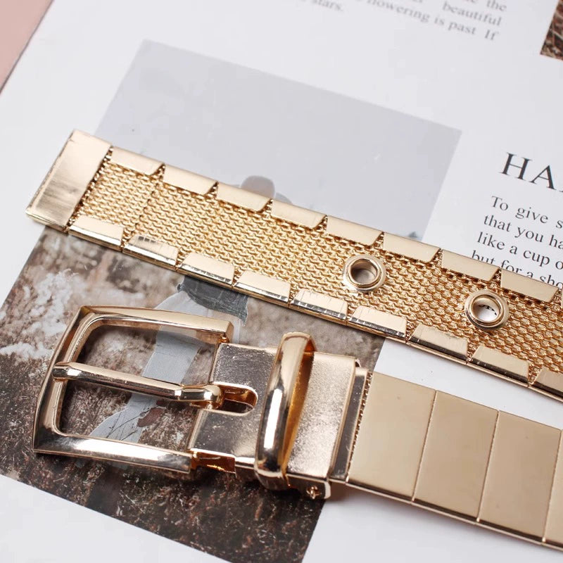 Women's Pin Buckle Heavy-duty Metal Waist Belt for Date Night Gift Party Designer Office Everyday