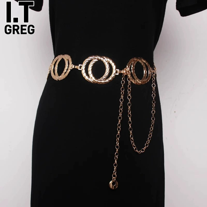 Women's Metal Waist Chain Dress Belt for Date Night Gift Party Everyday Wear Versatile Office Vacation