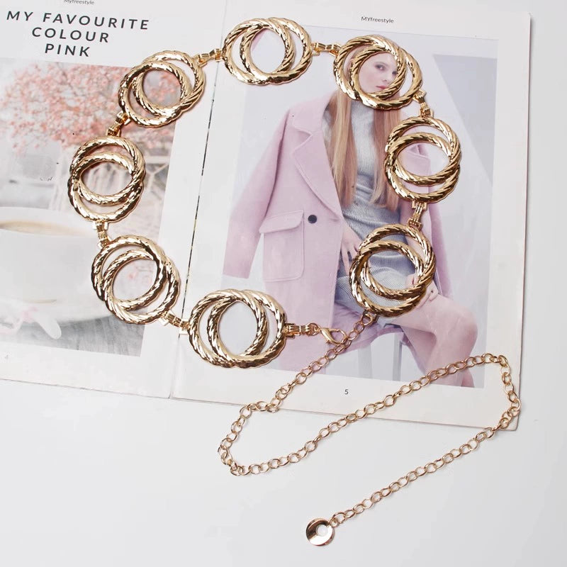 Women's Metal Waist Chain Dress Belt for Date Night Gift Party Everyday Wear Versatile Office Vacation