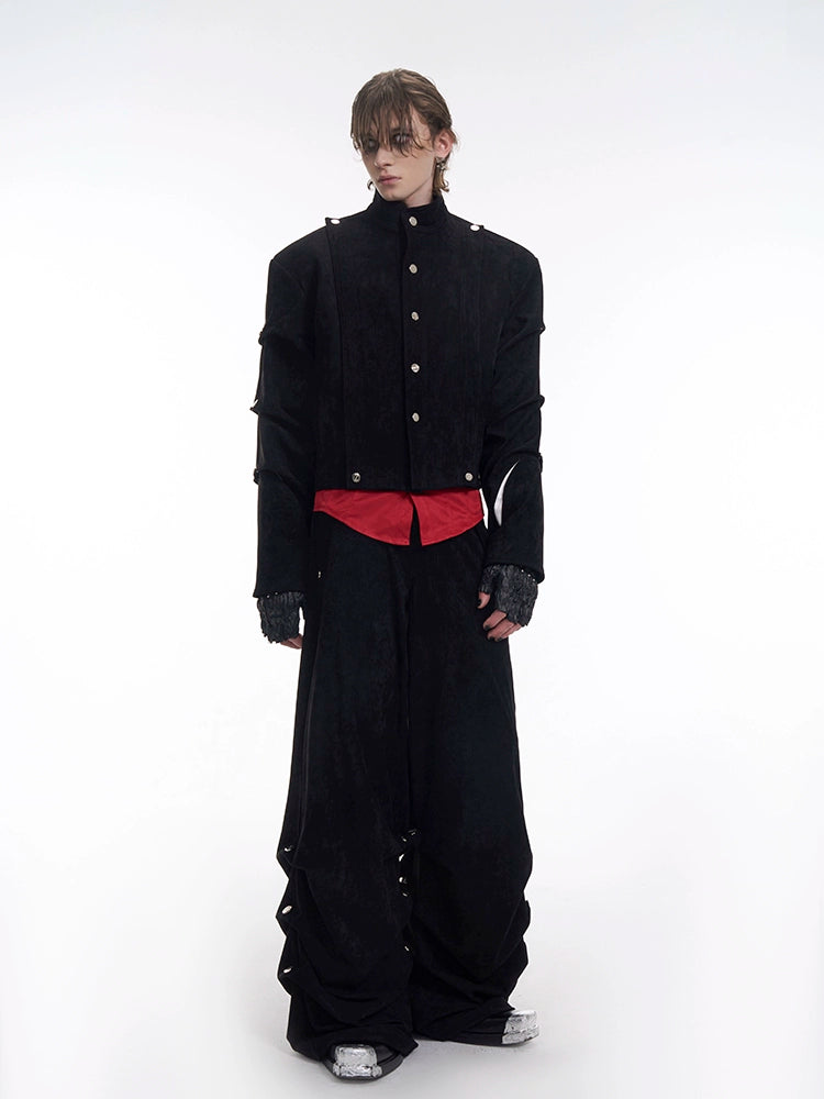Men's Black Suede-Look Cropped Jacket Casual Coat for Cold Weather Fall Travel Outdoor Holiday