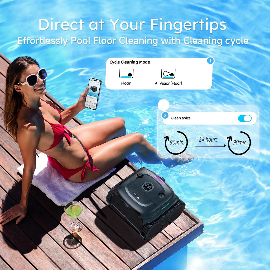 WYBOT C2 Vision Robotic Pool Cleaner Black for Inground and Above Ground Home Swimming Pools