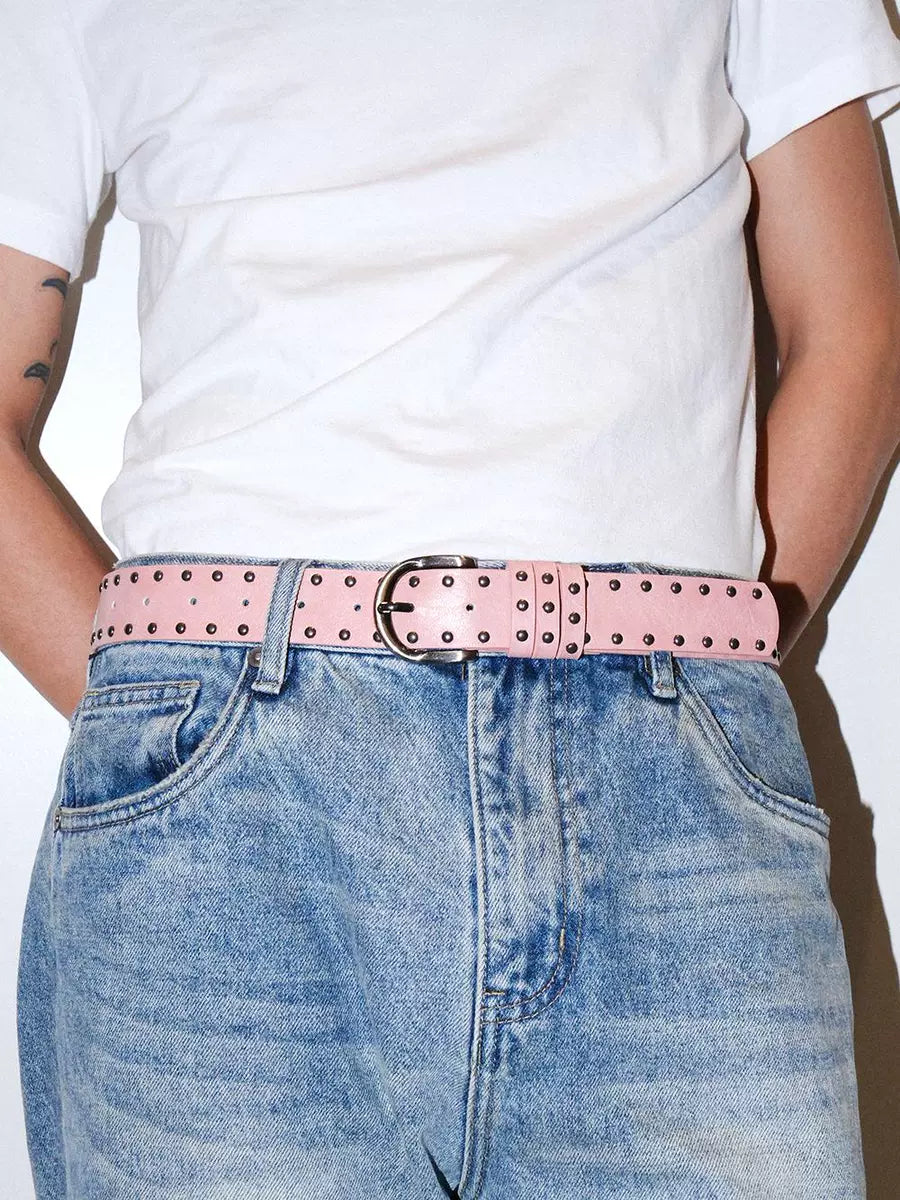 Women's Horseshoe Buckle Studded Macaron Dress Belt Jeans Waist Gift Party Versatile Designer
