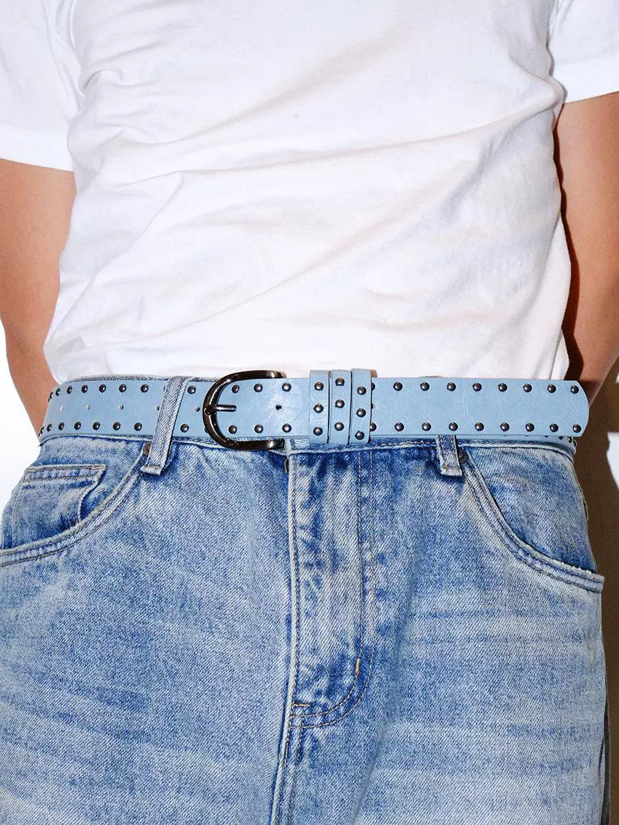 Women's Horseshoe Buckle Studded Macaron Dress Belt Jeans Waist Gift Party Versatile Designer
