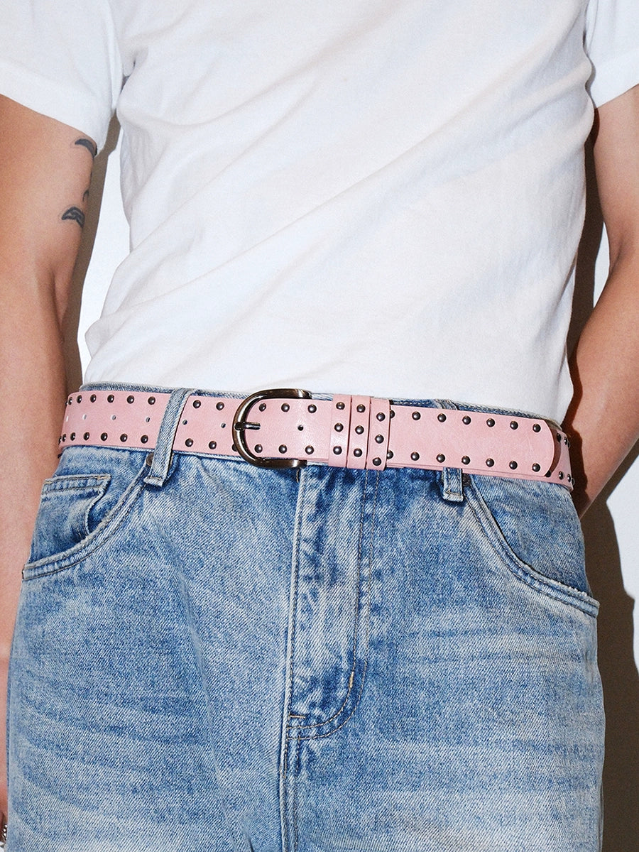 Women's Horseshoe Buckle Studded Macaron Dress Belt Jeans Waist Gift Party Versatile Designer