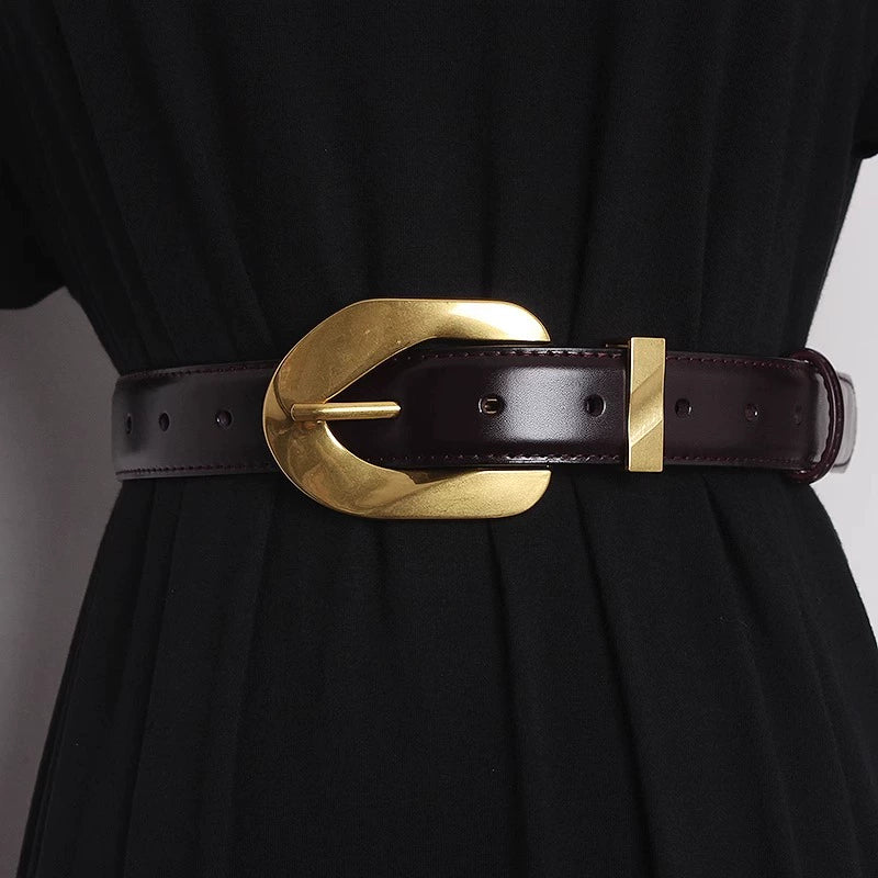 Women's Leather Coat Belt Korean-Style Everyday Jeans Gift Party Wear Office Vacation