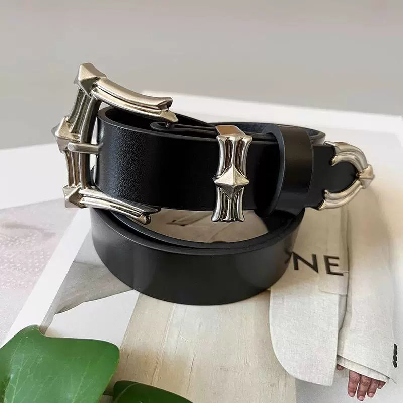 Women's Unisex Leather Dark Waist Belt for Date Night Gift Party Everyday Wear Designer Office Vacation