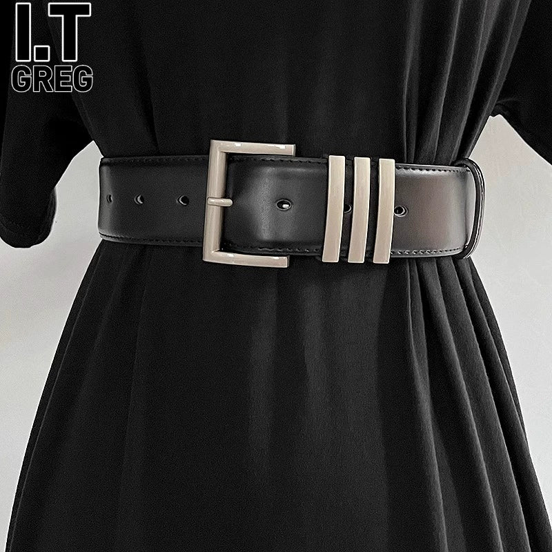 Women's Wide Leather Retro Waist Belt for Date Night Gift Party Versatile Designer Office Everyday