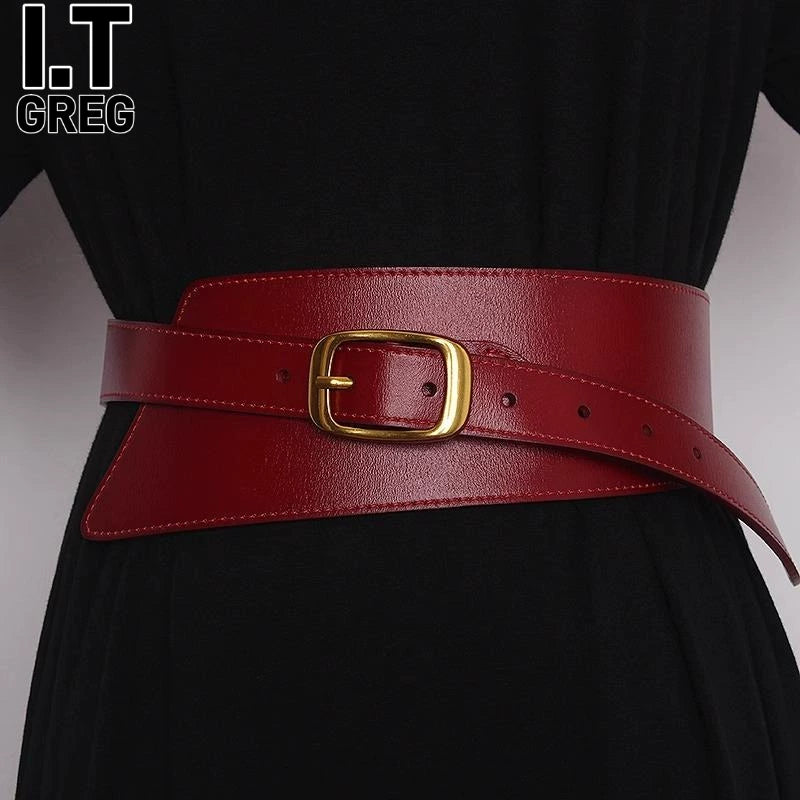 Women's Wide Knit Leather Dress Belt Waist for Date Night Gift Party Designer Office Everyday